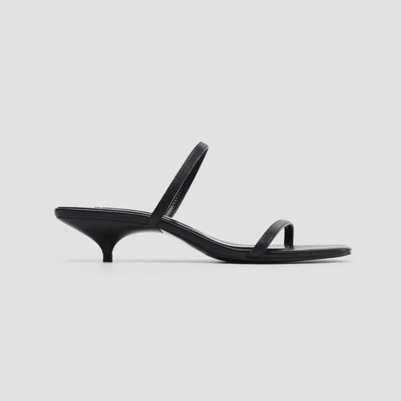 Zara Black Heeled Sandals - Picture 1 of 4